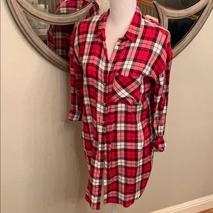 H&M PLAID BUTTON UP TUNIC